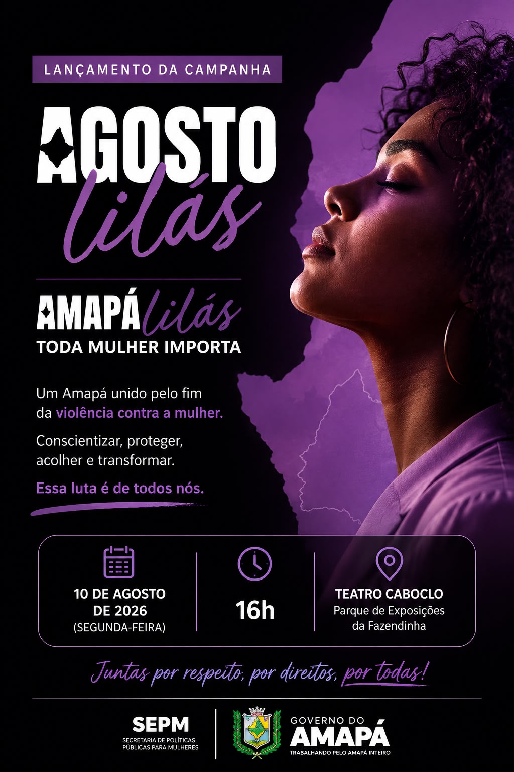 Campanha Amapá Lilás pelo fim da violência contra a mulher